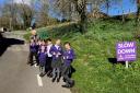 Children at Brompton-by-Sawdon community primary school, near Scarborough, lobbied North Yorkshire Councillor David Jeffels, when he visited the school, asking for action to improve road safety.