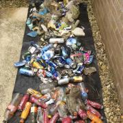 Picture of rubbish that Sue Styles has picked up near Marton