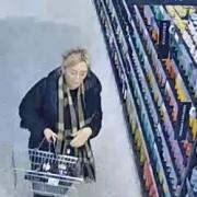 Police are trying to trace a woman after alcohol was stolen from M&S in Harrogate