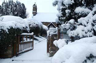 The picturesque church at Foston after the recent heavy snowfall.