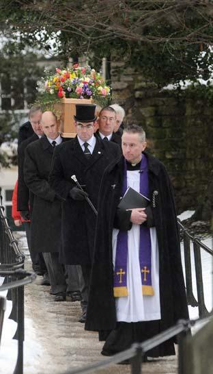 The funeral took place at St Peter and St Paul's Church, Pickering, of flood campaigner Topsy Clinch, who died aged 92.