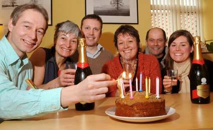 Therapists at Kirkbymoorside Natural Health Centre mark its 10th birthday. From left: Michael Cordel, Annie Wilkinson, Oliver Grant, Julie Watson, Philip Watson and Nicola Simm.