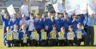 Pupils at St Mary’s RC School, Malton, learned about Fairtrade Fortnight during morning assembly and sold Fairtrade goods and products during playtime.