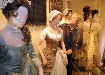 Hilda Sissons puts the finishing touches to the new costume exhibition at Beck Isle Museum in Pickering.