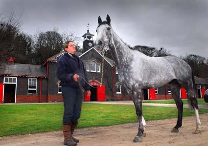 Head Girl at Quinn's stables, Rachel Bulmer, pictured with Character Building who ran in Saturday's Grand National.