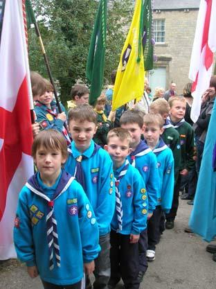 Ryedale Scouts, Beavers and Cubs arrive for their St George's Day service at All Saints' Church, Thornton-le-Dale, on Sunday.