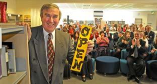 Author Gervase Phinn opens the new library at Lady Lumley's School in Pickering.