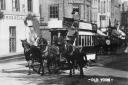 Horse-drawn tram travelling up Micklegate, just past the junction with George Hudson Street, c 1907. Dobbin used to stand outside Micklegate Post Office with his nose bag until required to lend his assistance. Picture: Explore York