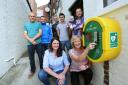 The landlady of The Royal Oak at Malton, Emma Milson with Sue Parsons and the Tom Parsons fundraising team which has raised money for a defibrillator outside the pub. Picture: Richard Doughty Photography.