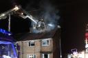 Firefighters are pictured tackling the blaze in Tollerton  Picture tweeted by Station Manager Andy Creasey