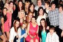 Laura Robertson-Tierney surrounded by her friends at her 18th birthday party on Saturday