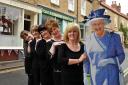 Sue Carter (right) and her staff, from left to right, Clare Steel, Hayley McGarry, Nicky Parker and Jayne Thompson, who are all helping to raise money for charity during the Queen’s Diamond Jubilee year