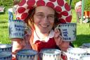 Potter Sophie Hamilton with her mugs which were given to youngsters in Marishes