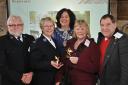 Norton mayor Di Keal, centre at the back, with Ryedale award  winners, from left, Major Keith Hockley, Linda Beecham, Linda Harland and John McClaren