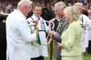 The Prince of Wales and The Duchess of Cornwall at the 2011 Great Yorkshire Show meeting cattle exhibitors