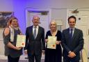 Ryedale residents have been recognised for their contribution to a major UK cycling event. Pictured: Annika Dowson, William Hague, Wendy Rushton and Cllr George Jabbour