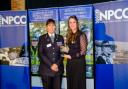 Scarborough PCSO Kath O’Reilly, who has just marked her third anniversary in the role and is seen above receiving her award from Deputy Chief Constable Claire Parmenter