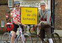 Authors Andy Seed, left, and Mike Barfield outside Northern Ride in Malton. The two are doing a tour around local primary schools ahead of the Tour de France