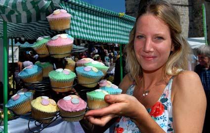 Alice Dawson, from Malton, who baked cup cakes to  help raise money for RABI (Royal Agricultural Benevolent Fund) at the Malton Food Lovers' Festival.