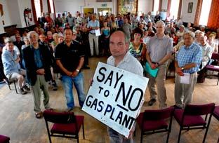 Adam White and
fellow villagers who are protesting against  plans to site a gas plant in Thornton-le-Dale.
