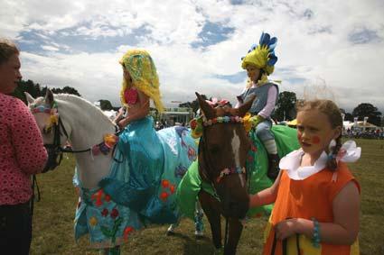 Fancy dress competition entrants in the ring at Malton Show. 