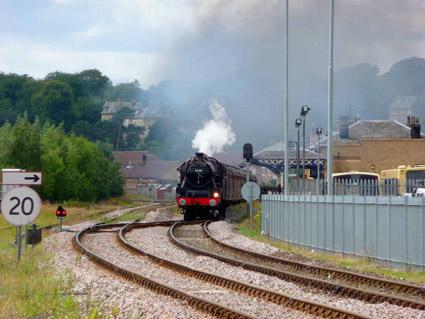 Scarborough Spa Express steaming through Malton. Picture by Nick Fletcher.