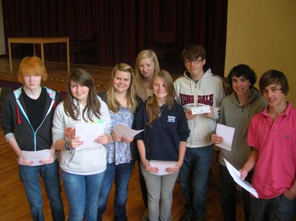 Smiling faces from top achievers in the GCSE results at Ryedale School.