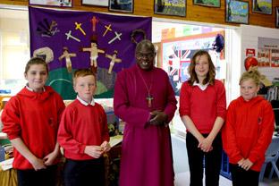The Archbishop of York, Dr John Sentamu, visited St Hilds's Church of England Primary School, in Ampleforth, to celebrate 200 years of Church Schools.
