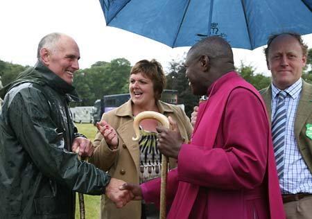 Archbishop of York Jon Sentamu meeting people at the Malton Show