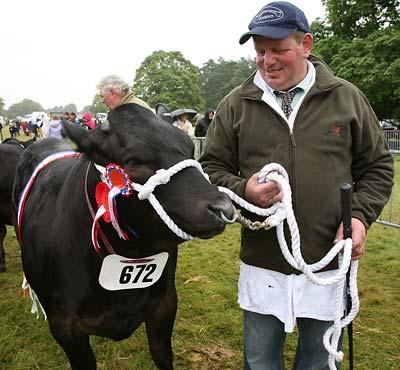 Andrew Scarborough is pleased to have Champion in Show for the Second year running at the Malton Show, he is pictured here with the Champion, Lulu