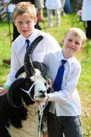 Reece and Nathan Fenton with their Jacob Tup Shearling Lamb 
