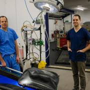 Jonathan Anderson and Jonathon Dixon at the new facilities at Rainbow Equine Hospital          Picture: Tony Bartholomew