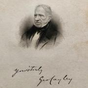 Photographic portrait of Sir George Cayley, as an older man, published in 1843