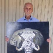 Derek Thrippleton, 78, of Kirkbymoorside, received the good news this week that he had taken the top prize in the UK wide Supporting All Artists (SAA) Artist of the Year Competition, for his painting of an elephant