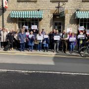 The protest organised by Cllr George Jabbour outside the Helmsley Post Office following its closure