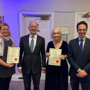 Ryedale residents have been recognised for their contribution to a major UK cycling event. Pictured: Annika Dowson, William Hague, Wendy Rushton and Cllr George Jabbour