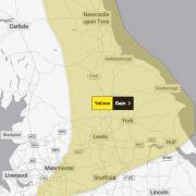 A yellow weather warning for rain has been issued for parts of the UK, including North Yorkshire, with heavy rain and flooding in some areas expected. Picture: Met Office