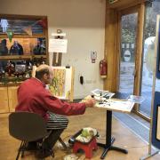 Colin Culley, an artist from Lockton, gave a painting demonstration entitled 'Tree Spirits' for National Tree Week