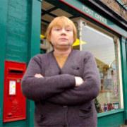 Patricia Hands outside the post office in Church Street, Norton, which is one of those earmarked for closure