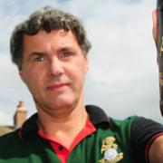 Andy Davidson, of Cropton Brewery, with the Yorkshire Warrior  beer showing the white rose of Yorkshire