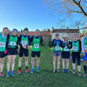 Members of Pickering Running Club at the start of the Captain Cook's Fell Race.