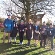 Members of Pickering Running Club pose with their prizes after a successful race at the Commondale Clart.