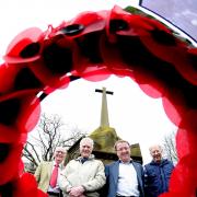 From the left, Paul Farndale, Colin Jennings, Alan Mitchell and John Howard who have unveiled plans to revamp Malton War Memorial