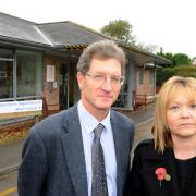 Dr Michael Lynch and Coun LIndsey Burr at Malton Hospital