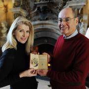 Selina Scott and Simon Howard with the special edition of A Christmas Carol, at Castle Howard. Picture: Simon Wilkinson/SWpix.com