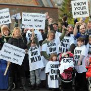The protesters in the Don’t Cut The Care campaign demonstrated to stop the planned cuts at Malton Hospital Minor Injuries Unit in Malton.