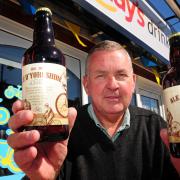 Norton mayor Ray King with a Tour de Yorkshire-inspired ale
