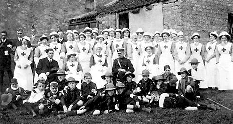 Kirkbymoorisde Red Cross Society pictured in 1912 during a visit by Sergeant Gerrard, RAMC. Picture courtesy of Jim Rivis.