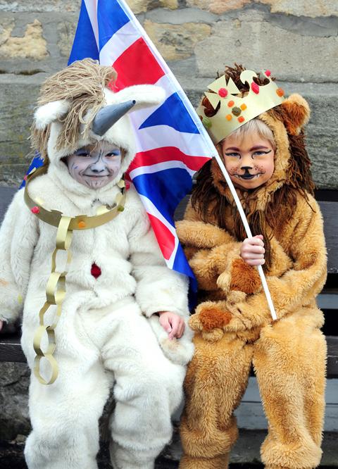 Fancy dress entrants in the  Kirkbymoorside Jubilee parade on Sunday