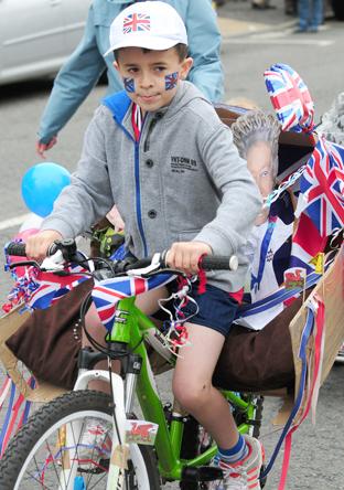 Fancy dress entrants in the  Kirkbymoorside Jubilee parade on Sunday.